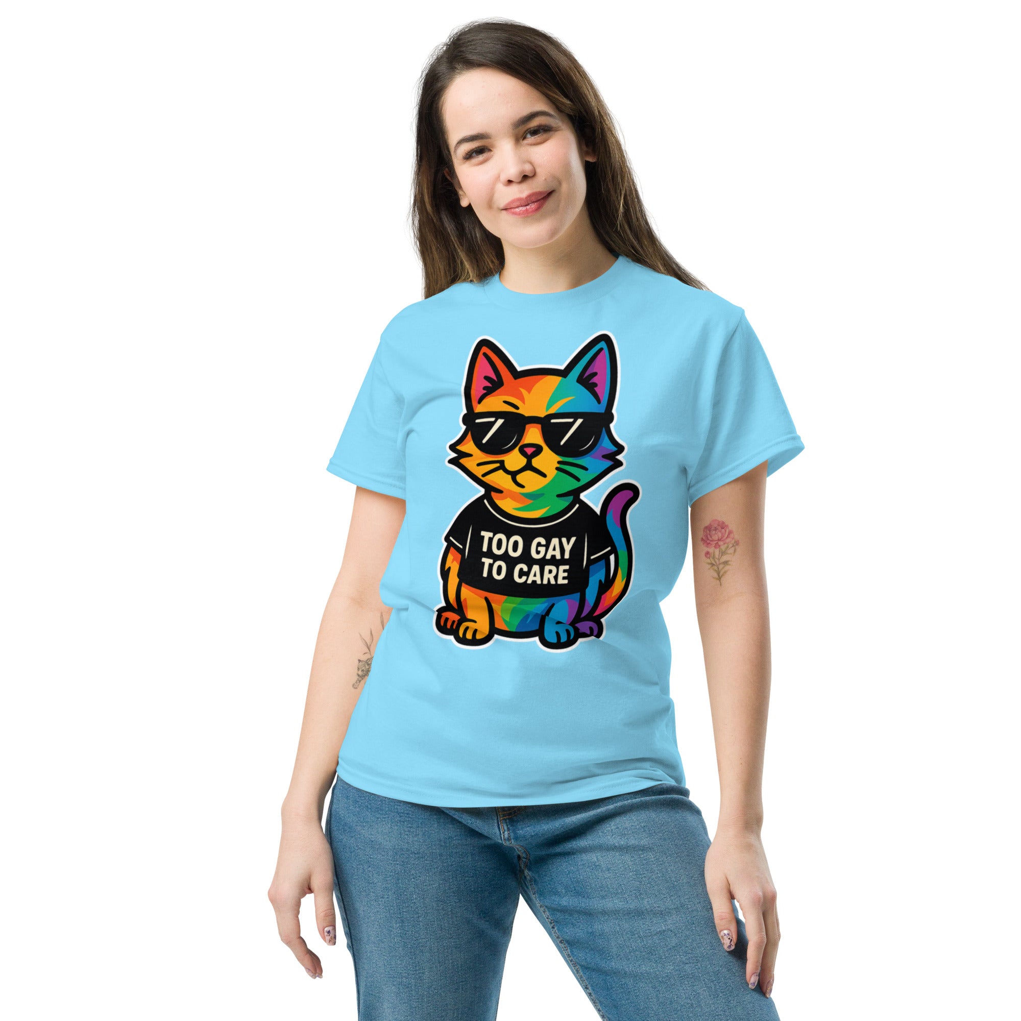 "Too Gay To Care" Premium Unisex T-Shirt