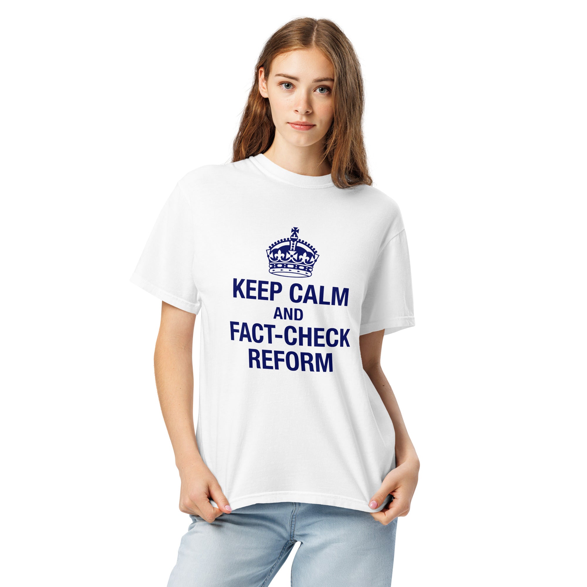 "Keep Calm and Fact-Check Reform" Unisex T-Shirt