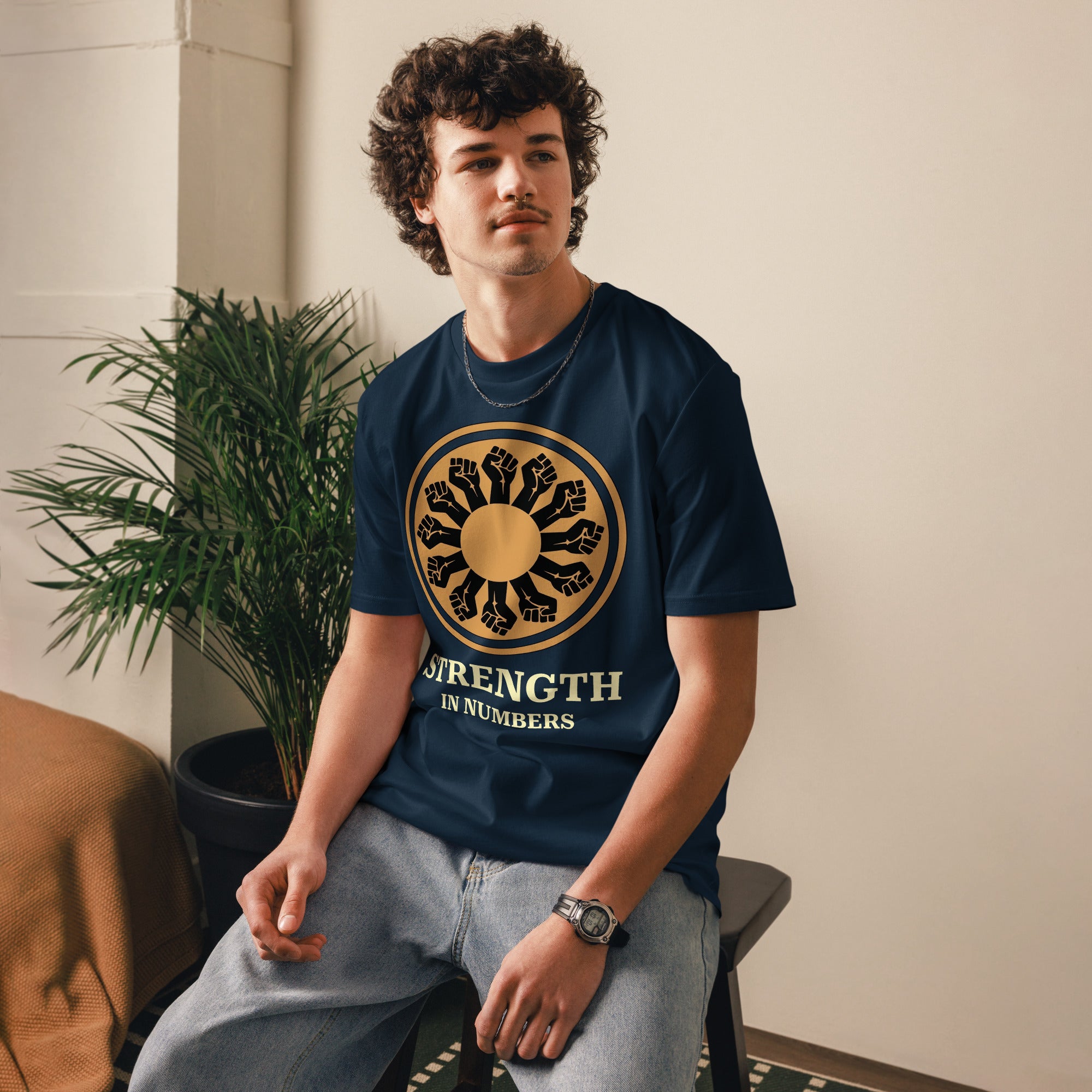 Strength In Numbers Unisex French Navy T-Shirt